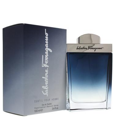 Salvatore Ferragamo Subtil Eau de Toilette Spray for Men, 3.4 Ounce
