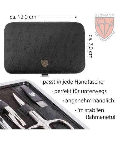 Buy Three Swords Germany 6 pcs Manicure Set 'Genova' - Premium Synthetic Leather Nail Care Kit with Scissors Clippers and Tweezers - International Shipping Available - Buy Online on SooperMarket.com