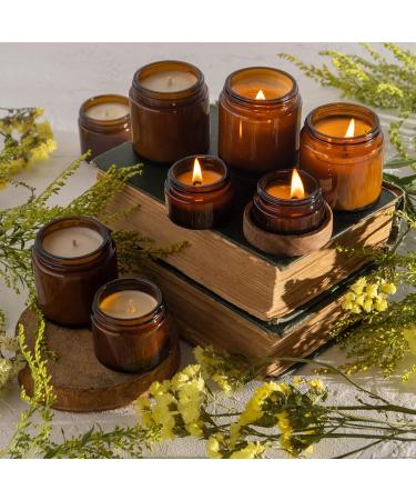 Yishik 4 oz Amber Glass Round Jars with Black Lids 6 Pack Empty Cosmetic Jars Face Cream Storage Containers for Powder Lotion Beauty Products Travel Favors Amber-4oz - Buy Online on SooperMarket.com