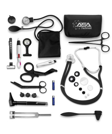 ASA TECHMED Deluxe Nurse Starter Kit - Complete Diagnostic Tools Portable Durable Lightweight and Comprehensive Tactical Black