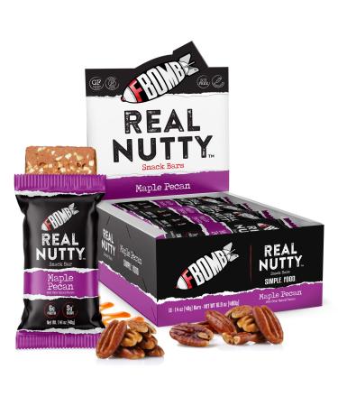 FBOMB Keto Bar. Low Sugar, No Crap. 7g Net Carbs. All-Natural Tasty Delicious Snack Bars. Gluten Free, Paleo Friendly (Maple Pecan, 12 ct)