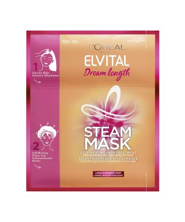 L'Or al Paris Elvital Hair Mask for Long Damaged Hair Anti-Split Ends with Castor Oil Dream Length Steam Mask 1 Piece