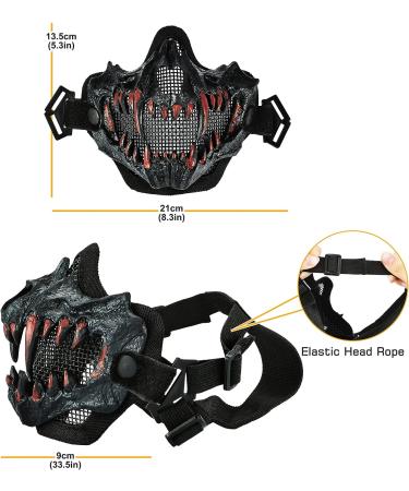 Guayma Airsoft Skull Mask for Halloween Cosplay and Paintball - Black - Buy Online on SooperMarket.com