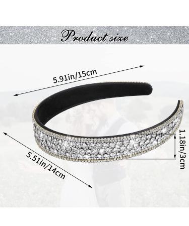 Sparkling Bling Black Headband for Women - Crystal Diamond Rhinestone Hair Accessories - Buy Online on SooperMarket.com