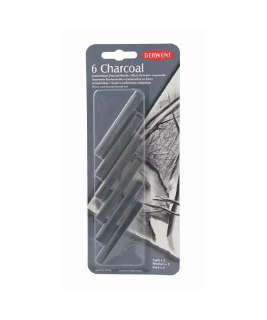 Derwent Compressed Charcoal Blocks Pack 6 Count (35996) Grey