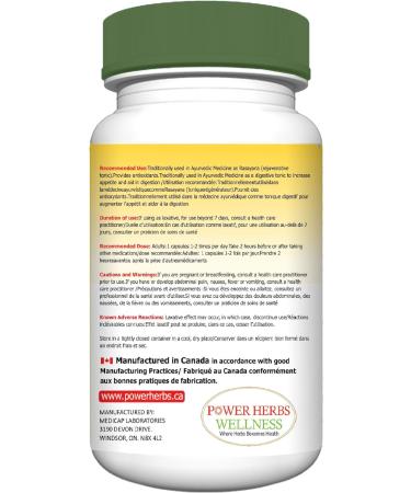 Power Herbs Pure Amla (Indian Gooseberry) 60 Veg Capsules - Buy Online on SooperMarket.com