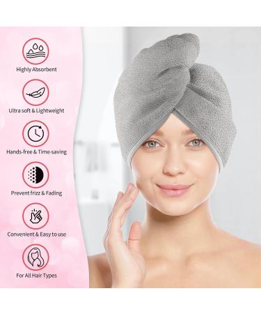 HOMERHYME Hair Drying Towel 3 Pack - Quick Dry, Highly Absorbent & Anti Frizz Hair Turban for Wet Curly Long Hair - Buy Online on SooperMarket.com