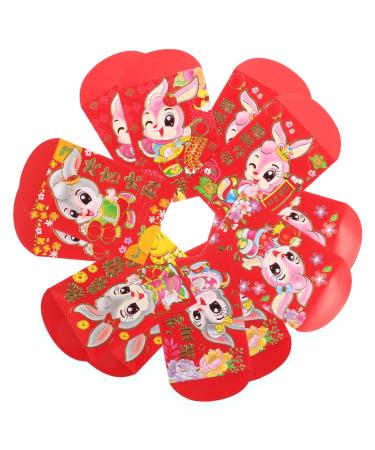 MAGICLULU 60pcs 2023 Year of The Rabbit Red Packets Bunny 2024 Year Money Bag Red Luck Money Bag Festival Red Envelope Red Envelope for The Year of Dragon Paper Personality Lai See Bag Assorted Color 1 1.5X8X0.1CM