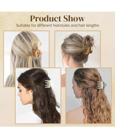 DEEKA 6 Pcs Double Row Teeth Hair Clips - Small Medium Claw Clips for Thin Short Hair - Black Brown Hair Accessories for Women and Girls - Buy Online on SooperMarket.com