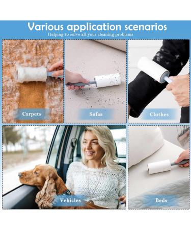 Extra Sticky Foot Roll Lint Roller - 6 Rolls (60 Sheets Each) with Dust Cover | Ideal Pet Hair Remover for Clothing Sofa & Bed - Buy Online on SooperMarket.com