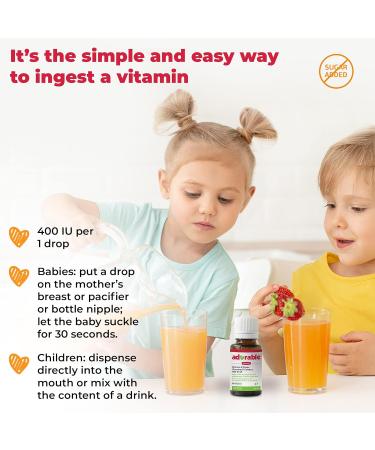 Wampole Adorable Vitamin D drops 400 IU Helps Develop & Maintain Strong Bones 3.4 ml (120 doses) - Buy Online on SooperMarket.com