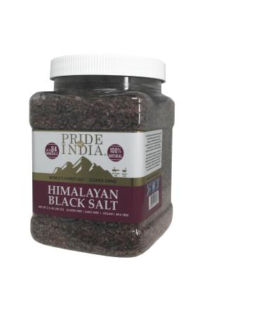 Pride Of India - Himalayan Black Rock Salt - Coarse Grind, 2.2 Pound (1 KG) - Kala Namak - Contains 84+ Minerals - Perfect for Cooking, Tofu Scrambles, Grinder Use, Kitchen, Restaurant & Bath Salt Black Salt- Coarse Grind