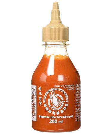 Flying Goose Sriracha Sharf Chili sauce with extra garlic - sharp brown cap spice sauce from Thailand 1 Pack (1 x 200 ml) Sriracha 200ml