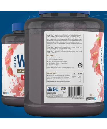 Applied Nutrition Critical Whey Protein Powder 2kg - High Protein Strawberry Milkshake Supplement with BCAAs & Glutamine - Buy Online on SooperMarket.com