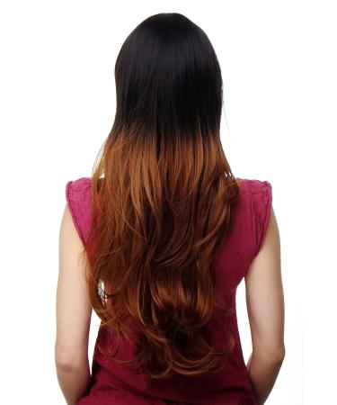 WIG ME UP Women's Ombre Wig - Dark Brown Reddish Brown Long 70 cm Hair (H9702-4F30) | International Shipping Available - Buy Online on SooperMarket.com