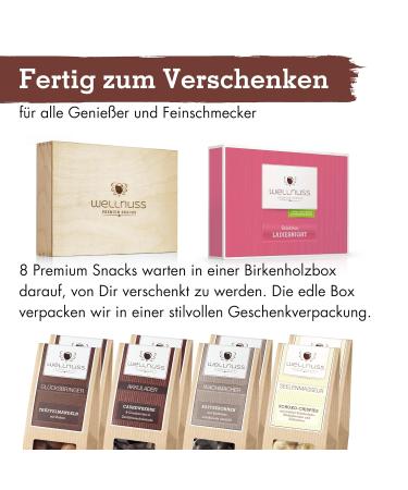 Wellnuss Ladiesnight Gift Set | Premium Nut & Chocolate Snacks for Women | Perfect Gift for Girlfriend Mother Sister - 8 Snacks in Birch Wood Box - Buy Online on SooperMarket.com