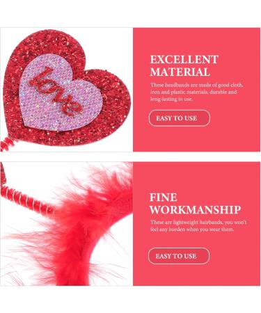 Amosfun 1pc Valentine's Day Headband Valentines Head Bopper Fancy Dress Headband Love Heart Sequin Headband Valentines Love Headpiece Alien Headband Wedding Party Supplies Miss Gritbo - Buy Online on SooperMarket.com
