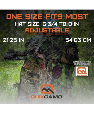QuikCamo Mossy Oak Camo Hat with 3D Leafy Face Mask - Turkey Hunting Gear | NWTF Mossy Oak Obsession Camo - Buy Online on SooperMarket.com