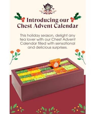 English Tea Shop Organic Advent Calendar Chest - 25 Pyramid Tea Bags | Premium Holiday Tea Gift Set - Buy Online on SooperMarket.com