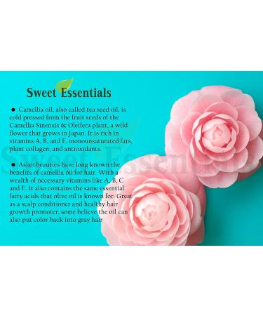 Sweet Essentials Organic Camellia Seed Oil - 100% Pure & Organic Japanese Beauty Oil for Hair & Skin - 4oz Bottle - Buy Online on SooperMarket.com