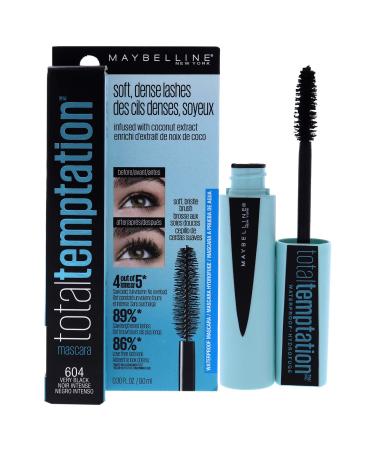 Maybelline New York Makeup Total Temptation Waterproof Mascara Very Black 0.3 Fl Oz (Pack of 1) K2466800 WATERPROOF VERY BLACK WATERPROOF
