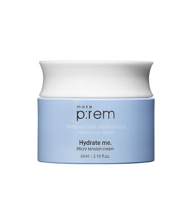 MAKEPREM Hydrate Me Micro Tension Cream Moisturizing Water Cream Hydrate Smooth No-Sticky - Dry Extra-Dry Sensitive Oily Aging Acne-prone Skin Hyaluronic Acid Raspberry 2.19 Fl Oz Korean Skincare.
