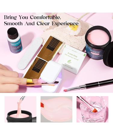 MIZHSE Nail Builder Gel Kit 3.53OZ Larger Capacity Nude Pink Builder Gel for Nails Clear Hard Gel Builder Base Nail Strengthener Extension Gel with Nail Brush Clean Gel for Home Salon Nude 2 3.53 Oz - Buy Online on SooperMarket.com