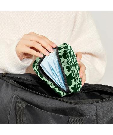 Clover Icons Pattern Sanitary Napkin Storage Bag | Menstrual Cup Pouch | Nursing Pad Holder | Portable Period Bag - Multi-colored - Buy Online on SooperMarket.com