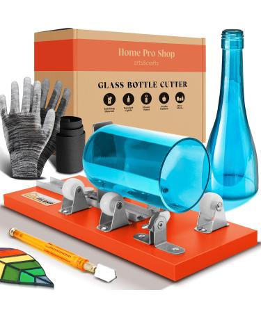 Home Pro Shop Premium Glass Bottle Cutter Kit - DIY Glass Cutter for Bottles - Beer & Wine Bottle Cutter Tool with Safety Gloves & Accessories