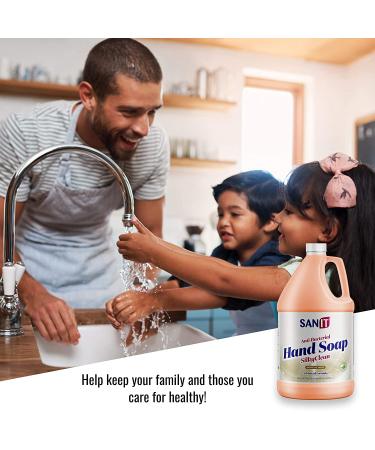 Sanit Silky Clean Antibacterial Hand Soap Refill - 1 Gallon with Coconut Oil & Aloe Vera - All Natural & Moisturizing - Made in USA - Buy Online on SooperMarket.com