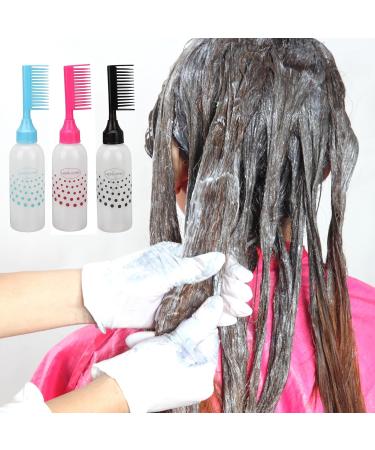 Cimown Hair Dye Comb Applicator Bottle Part Root Comb Comb Applicator Bottle Applicator Bottle for Colouring and Conditioning Hair (Red/Blue/Black) - Buy Online on SooperMarket.com