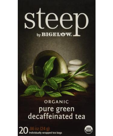 steep by Bigelow Organic Pure Green Tea, 20 Total Tea Bags