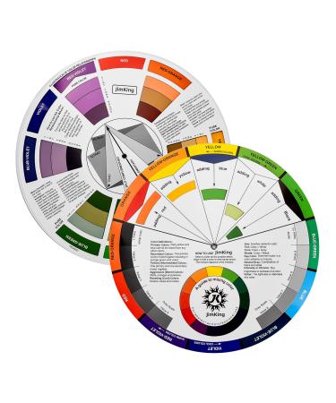 JimKing Creative Color Wheel  Paint Mixing Learning Guide Art Class Teaching Tool for Makeup Blending Board Chart Color Mixed Guide Mix Colours (9.25inch) 1*9.25in