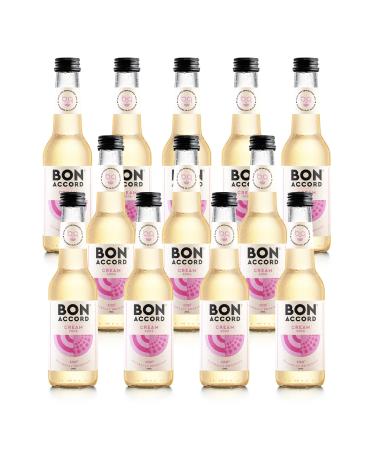 Cream Soda 275ml Pack of 12 From Bon Accord Plant Based Cream Soda Fizzy Soft Drink with Natural Flavours and No Artificial Sweeteners