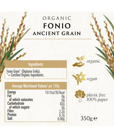 Biona Fonio Bio - Organic Gluten-Free Grain 1 Pack (1 x 1 Piece) - International Shipping Available - Buy Online on SooperMarket.com