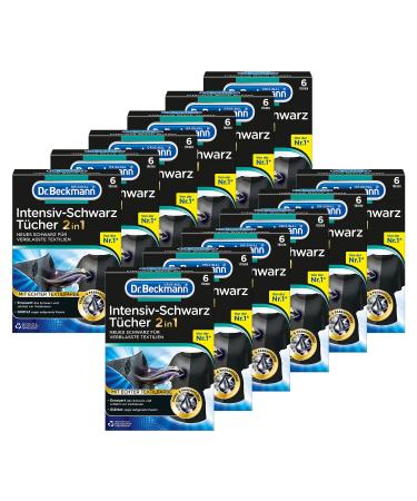 Dr. Beckmann Intensive Black Wipes | For intensive black and smooth fibers | 12x 6 wipes pack of 12