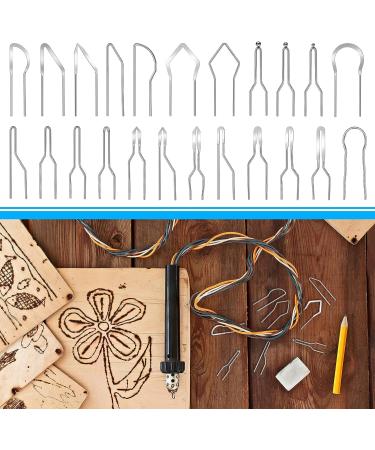23 Piece Pyrography Tips Set for Wood Burning Machine - Replacement Wire Nibs for High Impedance Pyrography Tool - Ideal for Wood and Leather Crafting - Buy Online on SooperMarket.com