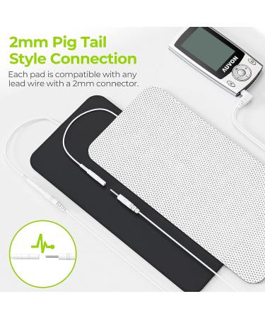 AUVON Extra Large Tens Unit Replacement Pads 4'' x 8 (2 Pcs) - Premium Reusable Electrodes for Waist and Lower Back Pain Relief - Latex-Free Tens Patches with Self-Stick Performance (Non-Irritating) - Buy Online on SooperMarket.com