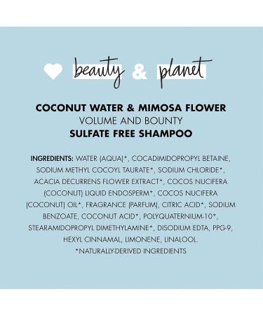 Love Beauty and Planet Volume & Bounty Shampoo - Coconut Water & Mimosa Flower - Sulfate-Free Paraben-Free Vegan 32.3 oz - Best for Fine Hair - Buy Online on SooperMarket.com