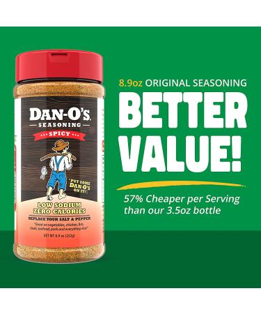 Dan-O's Spicy Seasoning 8.9 oz - All Natural, Sugar Free, Keto Friendly | Low Sodium All Purpose Seasoning - 1 Pack - Buy Online on SooperMarket.com