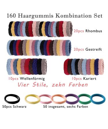 Buy 160 Pieces of Colorful Hair Ties for Women | Premium Rubber & Cotton Bands | Elastic Braid Hair Accessories - International Shipping Available - Buy Online on SooperMarket.com