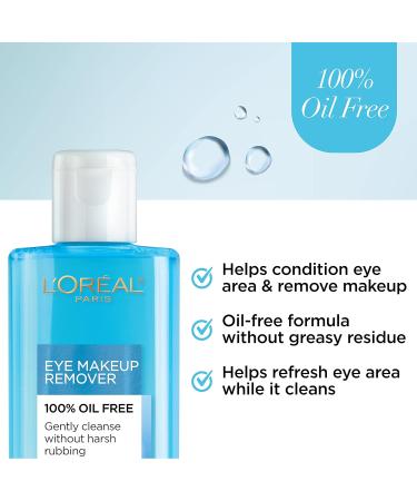 L'Oreal Paris Skincare Dermo-Expertise Oil-Free Eye Makeup Remover - Gentle & Effective 4 fl. oz for Clean Refreshing Eye Care - Buy Online on SooperMarket.com