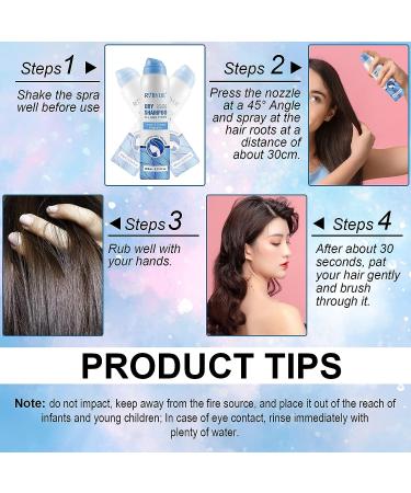 Waterless Dry Shampoo Powder Spray 6.73oz - Nourishing Lemon & Orange Scent - Instantly Absorbs Oil for All Hair Types - Travel Size Refreshing Dry Shampoo - Buy Online on SooperMarket.com