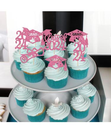 Rsstarxi 36 Pack Class of 2024 Graduation Cupcake Toppers 2024 Graduation Food Appetizer Picks 2024 Grad Cap Done Diploma Cupcake Picks for 2024 Graduation Theme Party Cake Decorations Pink - Buy Online on SooperMarket.com