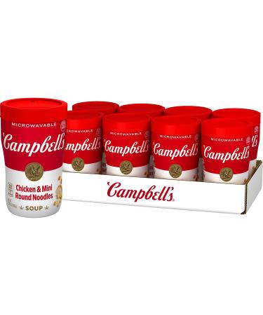 Campbell's Sipping Soup Chicken & Mini Round Noodle Soup 10.75 Oz Microwavable Cup (Case of 8) Chicken & Mini Round Noodle 10.75 Ounce (Pack of 8)