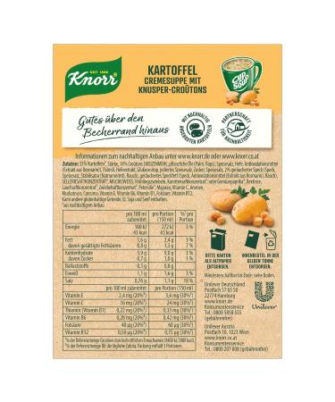 Buy KNORR Cup A Soup Potato Cream Soup - 48g (12 Pack) | No Additives or Dyes | Fast & Delicious International Shipping - Buy Online on SooperMarket.com