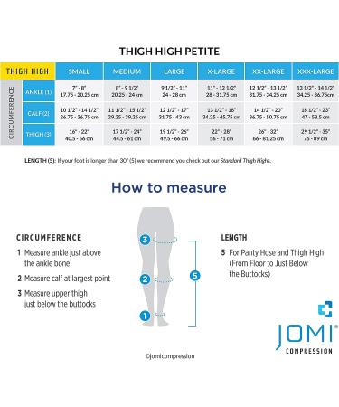 JOMI Compression Unisex Thigh High Stockings 30-40mmHg Premiere Open Toe - X-Large Black - Buy Online on SooperMarket.com