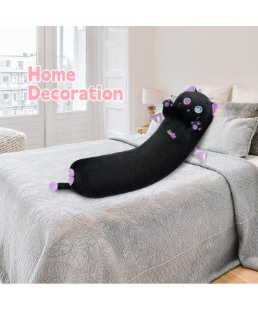 Mewaii 36in Long Cat Plush Pillow - Big Eyes Kitten Stuffed Animal Toy for Kids | Purple Hugging Pillow 36inch - Buy Online on SooperMarket.com