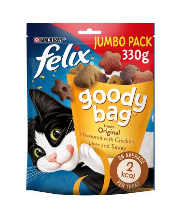Felix Goody Bag Original Mix Cat Treats 330g Pack of 5 Original Mix 1.65 kg (Pack of 1)