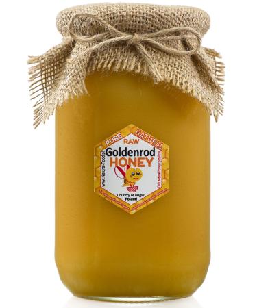 RAW HONEY directly from the beekeeper in Poland | 1 1 KG | GOLDENROD honey | Raw natural very healthy without additives. Unfiltered not centrifuged or heated | Made by bees GOLDENROD honey 1.10 kg (Pack of 1)